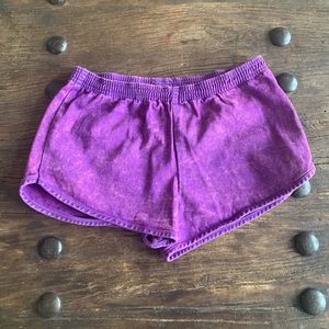 American Apperal purple tie dye high waist shorts